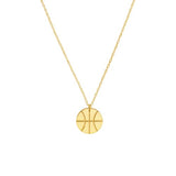 14k Yellow Gold Mini Basketball Pendant Necklace