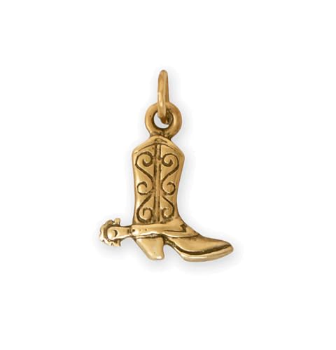 AzureBella Jewelry Cowboy Boot Charm 14k Gold Plated Sterling Silver, Made in the USA AzureBella Jewelry Cowboy Boot Charm 14k Gold Plated Sterling Silver, Made in the USA