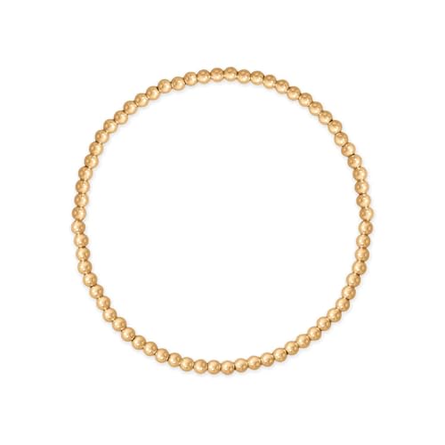 Yellow Gold-filled 3mm Bead Stretch Bracelet Made in the USA