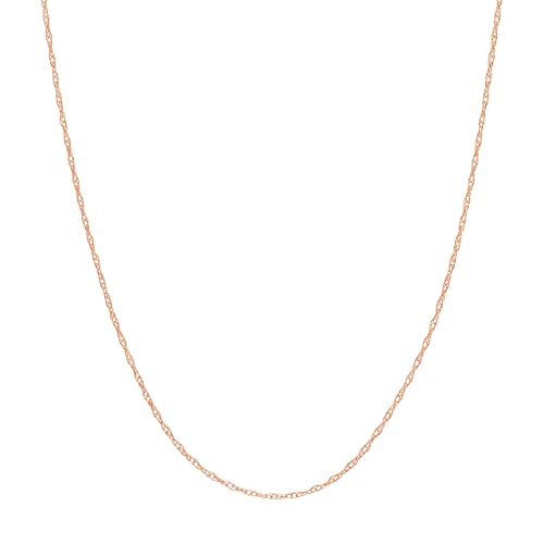 10k Rose Gold. 07mm Rope Chain Necklace