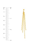 14K Yellow Gold Tassel Fringe Hammered Forzentina Chain Earrings