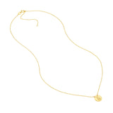 14k Yellow Gold Mini Disk Pendant Necklace with Engraved Pineapple