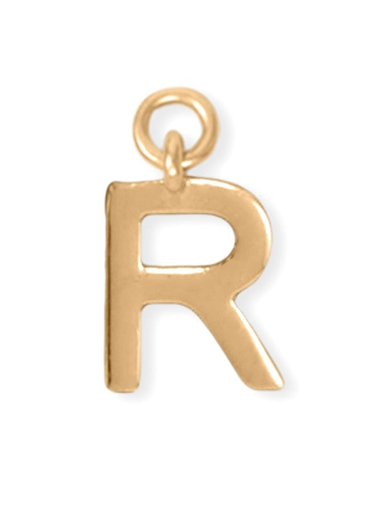Alphabet Charm 14k Gold-plated Sterling Silver Letter R