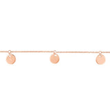 14k Rose Gold Choker Necklace with Dangle Disks Adjustable Length