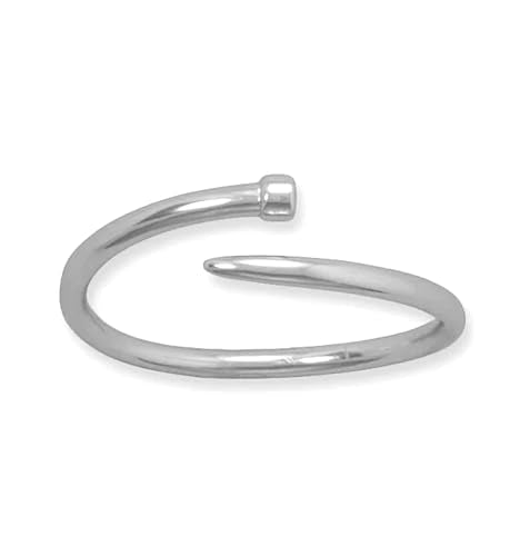 Finish Nail Bracelet Rhodium on Silver Adjustable Length Finish Nail Bracelet Rhodium on Silver Adjustable Length