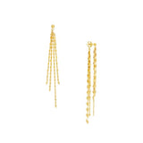 14K Yellow Gold Tassel Fringe Hammered Forzentina Chain Earrings