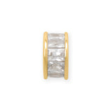 14k Gold-plated Birthstone-colored Cubic Zirconia Wheel Bead Charm