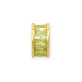 14k Gold-plated Birthstone-colored Cubic Zirconia Wheel Bead Charm
