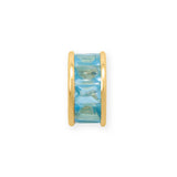14k Gold-plated Birthstone-colored Cubic Zirconia Wheel Bead Charm