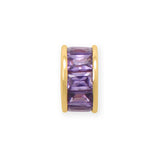 14k Gold-plated Birthstone-colored Cubic Zirconia Wheel Bead Charm