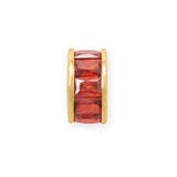 14k Gold-plated Birthstone-colored Cubic Zirconia Wheel Bead Charm