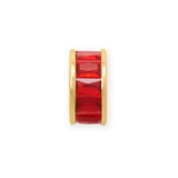 14k Gold-plated Birthstone-colored Cubic Zirconia Wheel Bead Charm