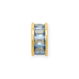 14k Gold-plated Birthstone-colored Cubic Zirconia Wheel Bead Charm