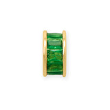 14k Gold-plated Birthstone-colored Cubic Zirconia Wheel Bead Charm