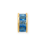 14k Gold-plated Birthstone-colored Cubic Zirconia Wheel Bead Charm