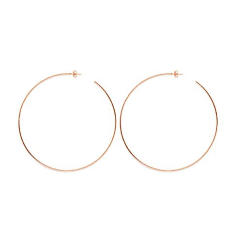 14k Rose Gold Hoop Earrings 90mm Shoulder Dusters