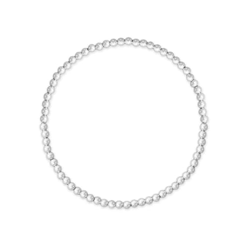 Sterling Silver 3mm Bead Stretch Bracelet Made in the USA