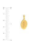 14k Yellow Gold Blessed Mary Immaculate Miraculous Medal Pendant