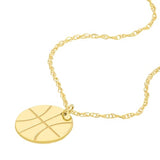 14k Yellow Gold Mini Basketball Pendant Necklace