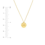 14k Yellow Gold Mini Basketball Pendant Necklace