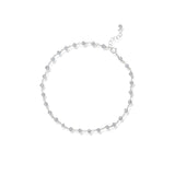Genuine Rainbow Moonstone Bead Anklet Adjustable Sterling Silver