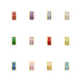14k Gold-plated Birthstone-colored Cubic Zirconia Wheel Bead Charm