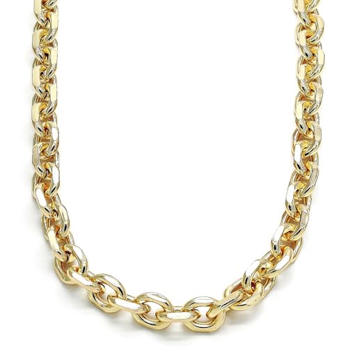 Yellow Gold Plated Heavy Link Chain Necklace