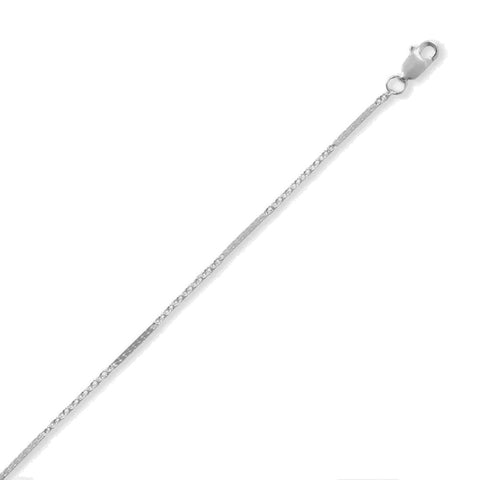 Sterling Silver Dapped Cable Chain 1.3mm wide, 20-inch Length