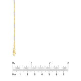 14k Gold Two-tone Singapore Flat Saturn Chain, 16-inch