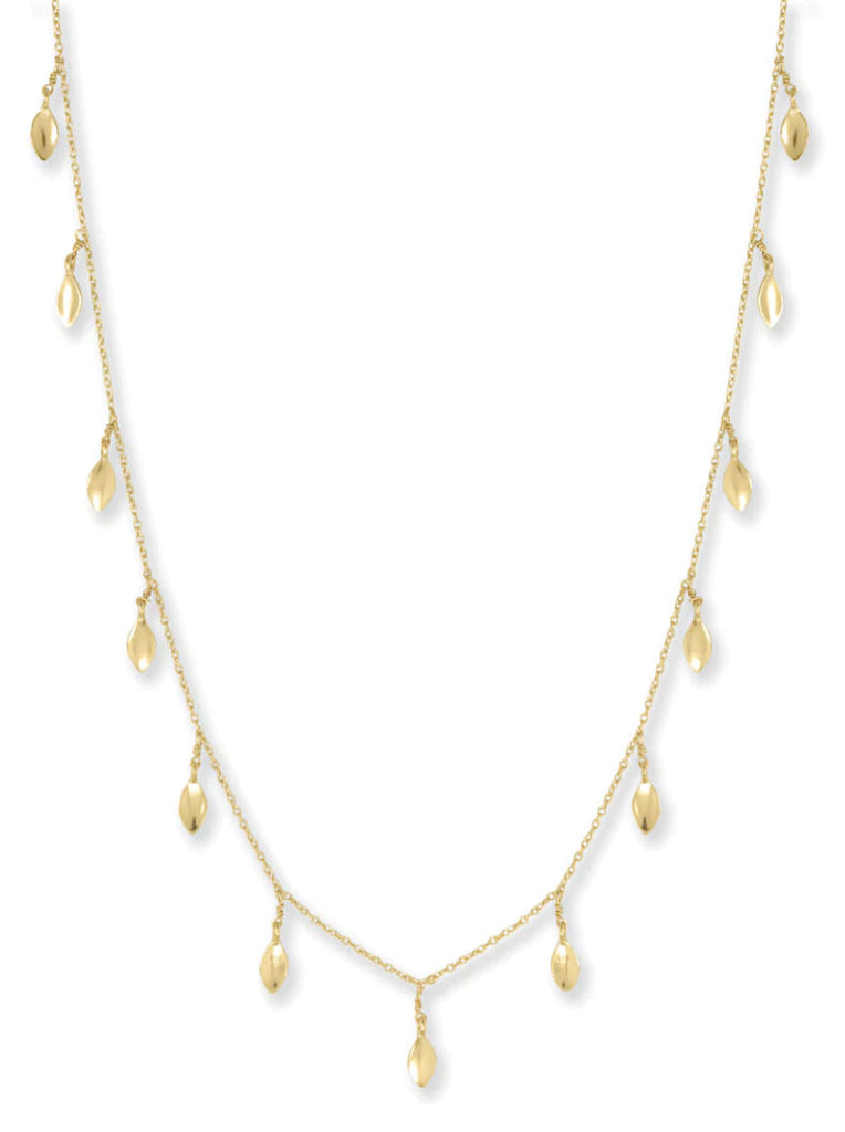 Dancing Leaf Necklace 28-inch Gold-plated silver
