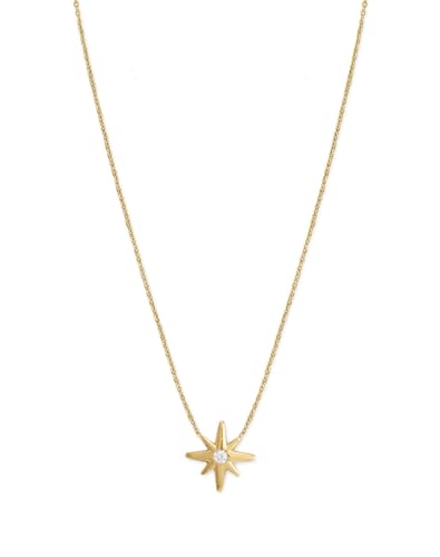 Star Necklace with Cubic Zirconia Gold-plated Sterling Silver Adjustable Length