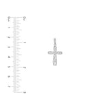 10k White Gold Cross Pendant with Filigree Design