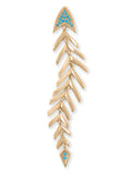 Synthetic Turquoise Fishbone Design Pendant 14k Gold-plated Silver