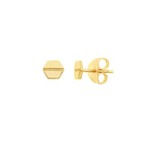 14k Yellow Gold Hexagon Screw Stud Earrings