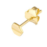 14k Yellow Gold Hexagon Screw Stud Earrings