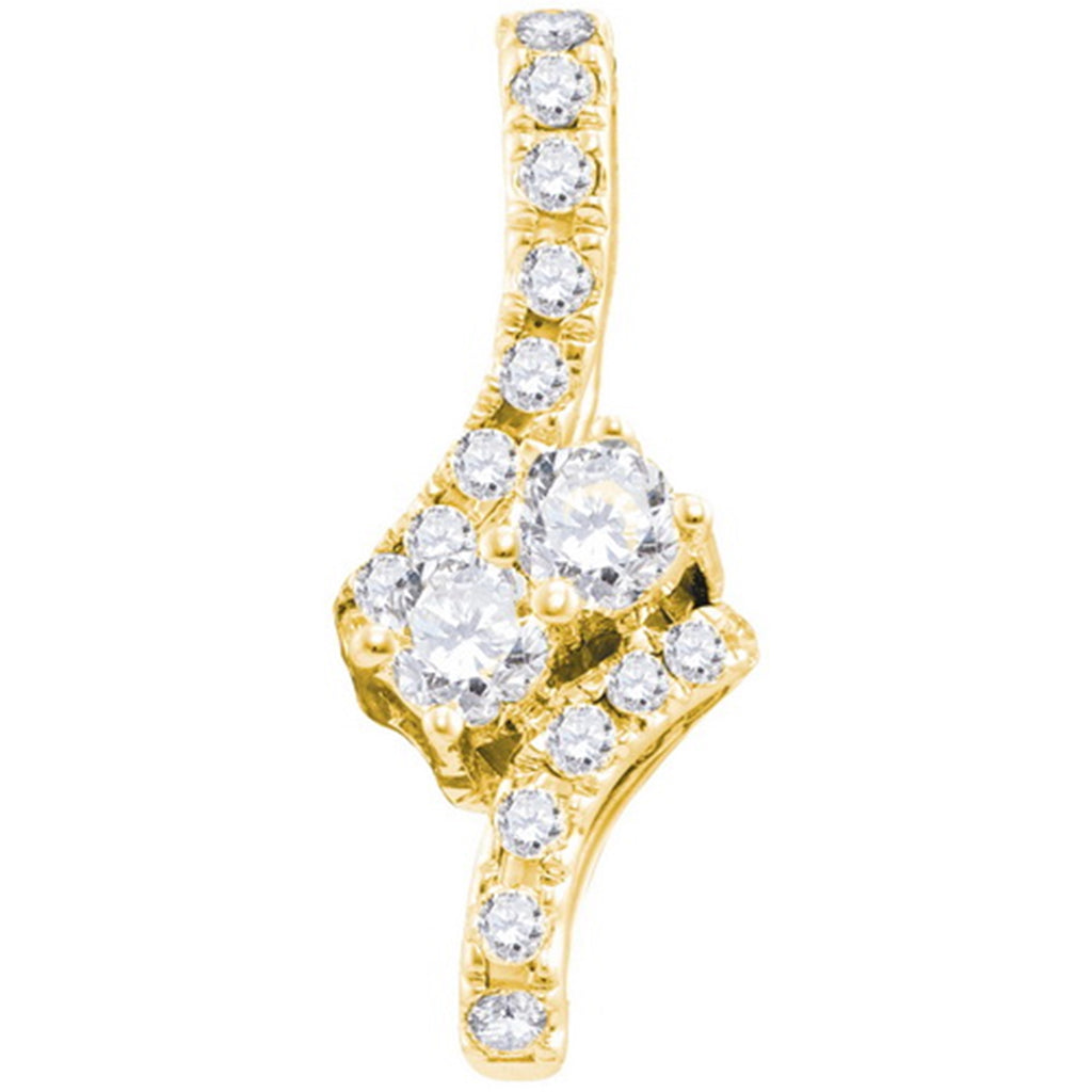 Hearts Together Diamond Pendant 14k Yellow Gold 1/4 CTW 18 Diamonds