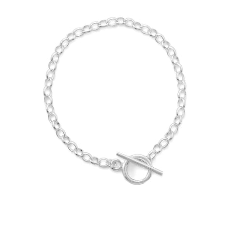 Sterling Silver Chain Bracelet with Toggle