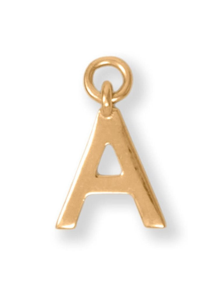 Alphabet Charm Gold-plated Sterling Silver Letter A