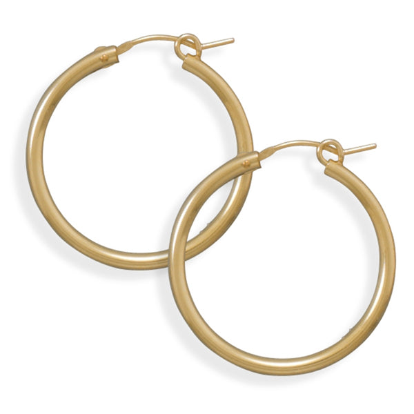 2x27mm Hoops Hoop Earrings 12k Yellow Gold-filled Click Close, Made in the USA 2x27mm Hoops Hoop Earrings 12k Yellow Gold-filled Click Close, Made in the USA