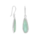 Ancient Roman Glass Earrings Raindrop Shape Sterling Silver
