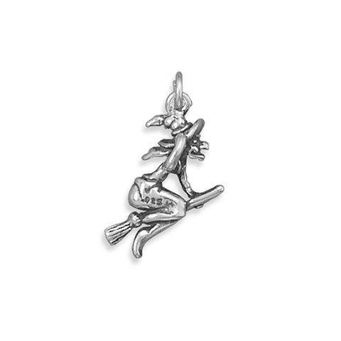 Witch Charm Antiqued Sterling Silver