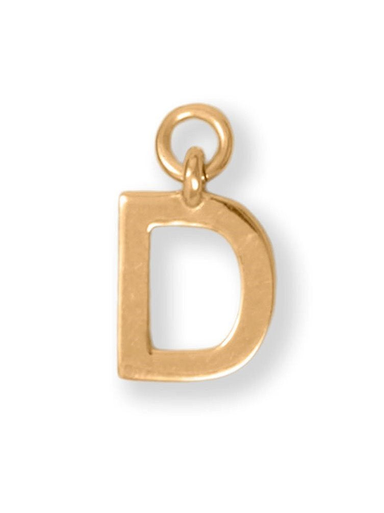 Alphabet Charm Gold-plated Sterling Silver Letter D