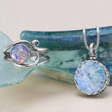 Ancient Roman Glass Necklace Sterling Silver Made in Israel