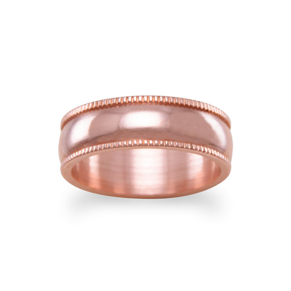 AzureBella Jewelry Copper Band Ring with Milgrain Design 6mm Made in the USA AzureBella Jewelry Copper Band Ring with Milgrain Design 6mm Made in the USA