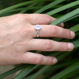 Stackable Ring Faceted Moonstone Sterling Silver