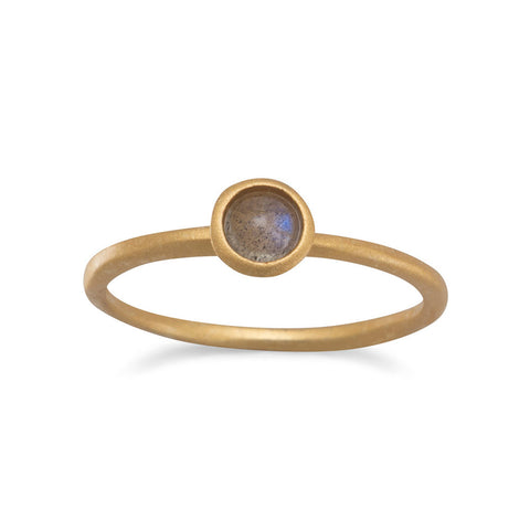 Moonstone Ring Gold-plated on Sterling Silver Satin Finish