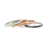 Stacking Band Ring Set of 4 Rings Gold-plated and Sterling Silver Tri-tone