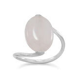 Rose Dyed Quartz Ring with Wrap Band Sterling Silver
