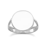 Engravable Ring 14mm Round Sterling Silver Split Band