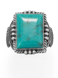 Michael Calladitto Navajo Men's Stabilized Turquoise Ring Sterling Silver